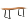 Eettafel Rechthoekig 180X90X74 Cm Massief Eikenhout Lichtbruin Antraciet