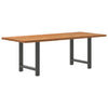 Eettafel Rechthoekig Massief Eikenhout Lichtbruin