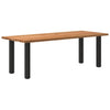 Eettafel Rechthoekig 240X100X74 Cm Massief Eikenhout Lichtbruin Zwart