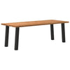 Eettafel Rechthoekig 240X90X74 Cm Massief Eikenhout Lichtbruin Zwart