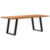 Eettafel Rechthoekig 180X100X74 Cm Massief Eikenhout Lichtbruin Zwart
