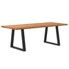 Eettafel Rechthoekig 180X100X74 Cm Massief Eikenhout Lichtbruin Zwart