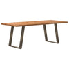 Eettafel Rechthoekig 200X120X74 Cm Massief Eikenhout Lichtbruin Natuurlijk Staal