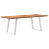 Eettafel Rechthoekig 180X80X74 Cm Massief Eikenhout Lichtbruin Wit