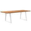 Eettafel Rechthoekig 200X80X74 Cm Massief Eikenhout Lichtbruin Wit