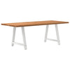 Eettafel Rechthoekig 180X90X74 Cm Massief Eikenhout Lichtbruin Wit