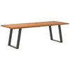 Eettafel Rechthoekig 180X90X74 Cm Massief Eikenhout Lichtbruin Antraciet
