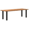 Eettafel Rechthoekig 240X100X74 Cm Massief Eikenhout Lichtbruin Zwart