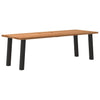 Eettafel Rechthoekig 240X90X74 Cm Massief Eikenhout Lichtbruin Zwart