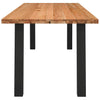 Eettafel Rechthoekig 240X90X74 Cm Massief Eikenhout Lichtbruin Zwart
