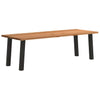 Eettafel Rechthoekig 240X90X74 Cm Massief Eikenhout Lichtbruin Zwart