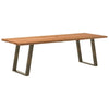Eettafel Rechthoekig 200X120X74 Cm Massief Eikenhout Lichtbruin Natuurlijk Staal