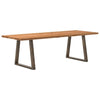 Eettafel Rechthoekig 320X90X74 Cm Massief Eikenhout Lichtbruin Natuurlijk Staal