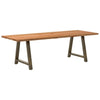 Eettafel Rechthoekig 220X120X74 Cm Massief Eikenhout Lichtbruin Natuurlijk Staal