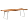 Eettafel Rechthoekig 180X80X74 Cm Massief Eikenhout Lichtbruin Wit