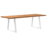 Eettafel Rechthoekig 200X80X74 Cm Massief Eikenhout Lichtbruin Wit
