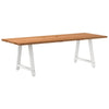 Eettafel Rechthoekig 180X90X74 Cm Massief Eikenhout Lichtbruin Wit