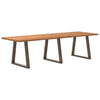Eettafel Rechthoekig 320X90X74 Cm Massief Eikenhout Lichtbruin Natuurlijk Staal
