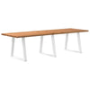 Eettafel Rechthoekig 200X80X74 Cm Massief Eikenhout Lichtbruin Wit