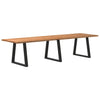 Eettafel Rechthoekig 180X100X74 Cm Massief Eikenhout Lichtbruin Zwart