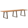 Eettafel Rechthoekig 320X90X74 Cm Massief Eikenhout Lichtbruin Natuurlijk Staal