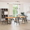 Eettafel Rechthoekig 320X90X74 Cm Massief Eikenhout Lichtbruin Natuurlijk Staal
