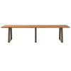 Eettafel Rechthoekig 320X90X74 Cm Massief Eikenhout Lichtbruin Natuurlijk Staal