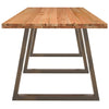 Eettafel Rechthoekig 320X90X74 Cm Massief Eikenhout Lichtbruin Natuurlijk Staal