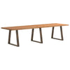 Eettafel Rechthoekig 320X90X74 Cm Massief Eikenhout Lichtbruin Natuurlijk Staal