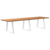 Eettafel Rechthoekig 200X80X74 Cm Massief Eikenhout Lichtbruin Wit