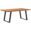 Eettafel Rechthoekig 180X90X74 Cm Massief Eikenhout Lichtbruin Antraciet