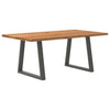 Eettafel Rechthoekig 180X90X74 Cm Massief Eikenhout Lichtbruin Antraciet