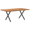 Eettafel Rechthoekig 200X80X74 Cm Massief Eikenhout Lichtbruin Antraciet
