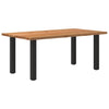 Eettafel Rechthoekig 240X100X74 Cm Massief Eikenhout Lichtbruin Zwart