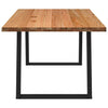 Eettafel Rechthoekig 180X100X74 Cm Massief Eikenhout Lichtbruin Zwart