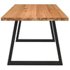 Eettafel Rechthoekig 180X100X74 Cm Massief Eikenhout Lichtbruin Zwart