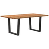 Eettafel Rechthoekig 320X120X74 Cm Massief Eikenhout Zwart
