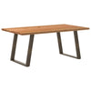 Eettafel Rechthoekig 200X120X74 Cm Massief Eikenhout Lichtbruin Natuurlijk Staal