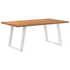 Eettafel Rechthoekig 180X80X74 Cm Massief Eikenhout Lichtbruin Wit