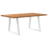 Eettafel Rechthoekig 200X80X74 Cm Massief Eikenhout Lichtbruin Wit