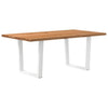 Eettafel Met Natuurlijke Rand 200X100X74 Cm Massief Eikenhout Wit