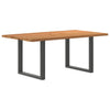Eettafel Met Natuurlijke Rand Massief Eikenhout Rechthoekig