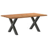 Eettafel Met Natuurlijke Rand Massief Eikenhout Rechthoekig