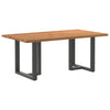 Eettafel Met Natuurlijke Rand Massief Eikenhout Rechthoekig