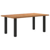 Eettafel Met Natuurlijke Rand Massief Eikenhout Rechthoekig Zwart