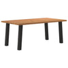 Eettafel Met Natuurlijke Rand Massief Eikenhout Rechthoekig Zwart
