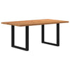 Eettafel Met Natuurlijke Rand Massief Eikenhout Rechthoekig