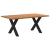 Eettafel Met Natuurlijke Rand Massief Eikenhout Rechthoekig