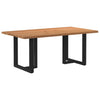 Eettafel Met Natuurlijke Rand Massief Eikenhout Rechthoekig