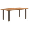 Eettafel Rechthoekig 180X100X74 Cm Massief Eikenhout Lichtbruin Natuurlijk Staal